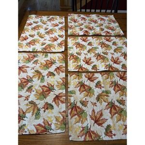 Home Collection Placemat Napperon‎ Leaves Background 13" x 18". Set of 5